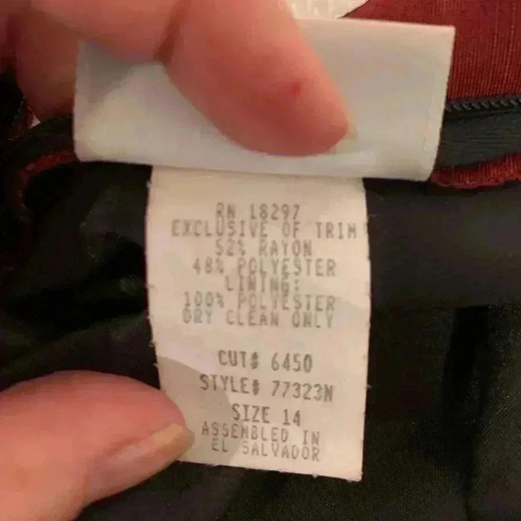 Vintage Girls Size 14 XL Jayne Copeland Sleeveless Dark Red Holiday Dress - Picture 6 of 7